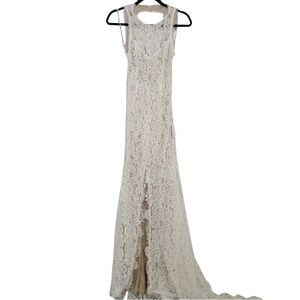 Lulu's White Lace Maxi Dress